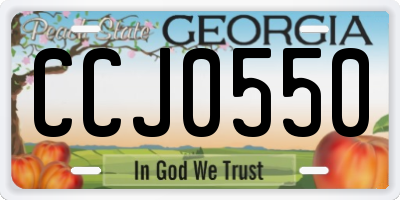 GA license plate CCJ0550