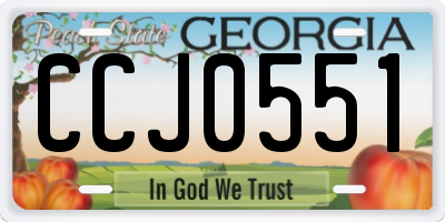 GA license plate CCJ0551