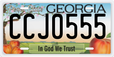 GA license plate CCJ0555