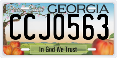 GA license plate CCJ0563