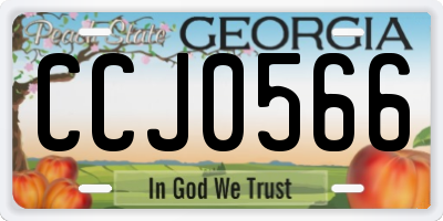 GA license plate CCJ0566