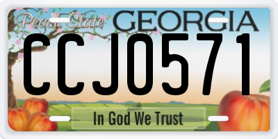 GA license plate CCJ0571