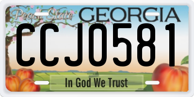 GA license plate CCJ0581