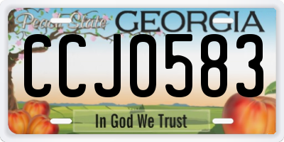 GA license plate CCJ0583