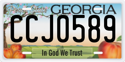 GA license plate CCJ0589