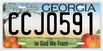 GA license plate CCJ0591