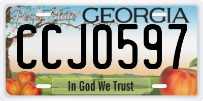 GA license plate CCJ0597
