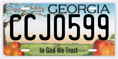 GA license plate CCJ0599