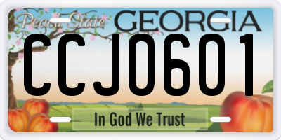 GA license plate CCJ0601