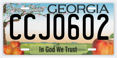 GA license plate CCJ0602