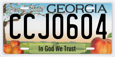 GA license plate CCJ0604
