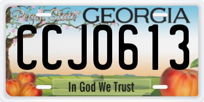 GA license plate CCJ0613