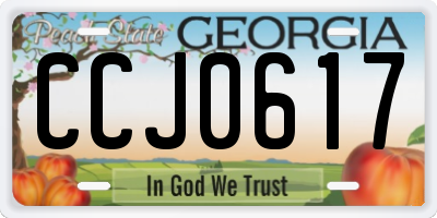 GA license plate CCJ0617