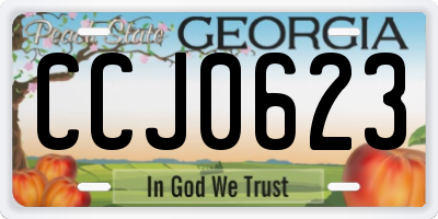 GA license plate CCJ0623