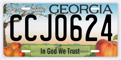 GA license plate CCJ0624
