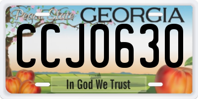 GA license plate CCJ0630