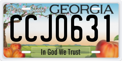 GA license plate CCJ0631