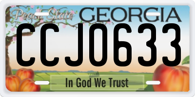 GA license plate CCJ0633
