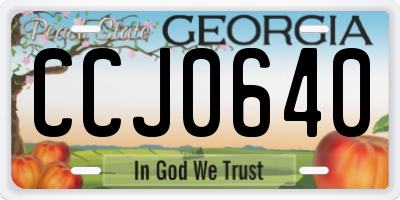 GA license plate CCJ0640