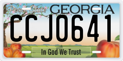 GA license plate CCJ0641