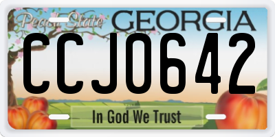 GA license plate CCJ0642