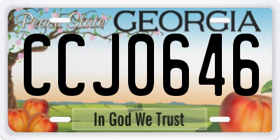 GA license plate CCJ0646