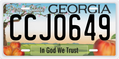 GA license plate CCJ0649
