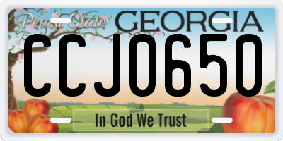 GA license plate CCJ0650