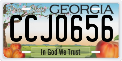 GA license plate CCJ0656