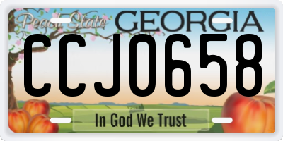 GA license plate CCJ0658