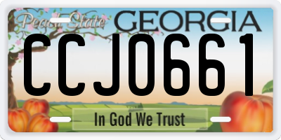 GA license plate CCJ0661