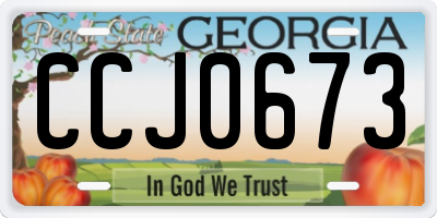 GA license plate CCJ0673