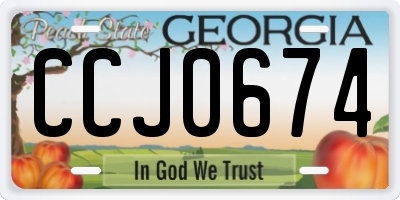 GA license plate CCJ0674