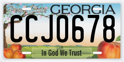 GA license plate CCJ0678