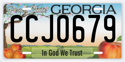 GA license plate CCJ0679