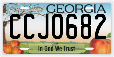 GA license plate CCJ0682
