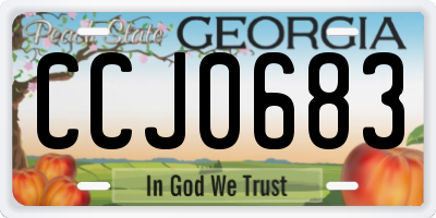 GA license plate CCJ0683