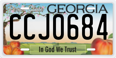 GA license plate CCJ0684