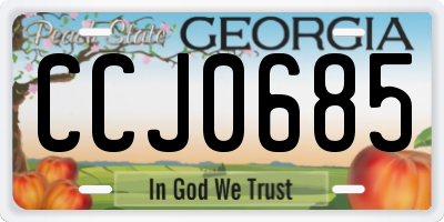 GA license plate CCJ0685