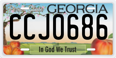 GA license plate CCJ0686