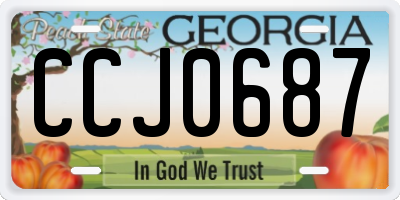 GA license plate CCJ0687