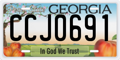 GA license plate CCJ0691