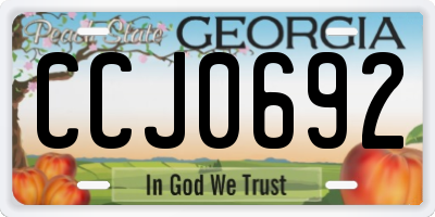 GA license plate CCJ0692