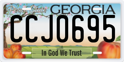 GA license plate CCJ0695