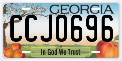 GA license plate CCJ0696