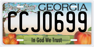 GA license plate CCJ0699