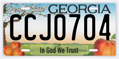GA license plate CCJ0704
