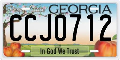 GA license plate CCJ0712