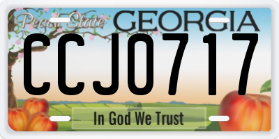 GA license plate CCJ0717