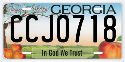 GA license plate CCJ0718